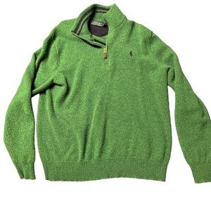 Men’s Medium Polo Ralph Lauren quarter zip. Green.
